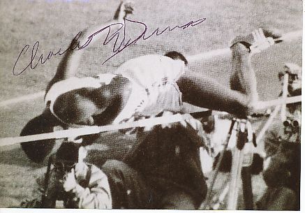 Charles Dumas † 2004 USA Olympiasieger 1956  Leichtathletik  Autogramm Foto  original signiert 