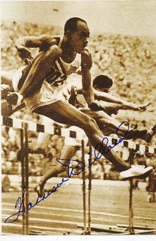 Harrison Dillard † 2009 USA 4  x  Olympiasieger 1948 - 1952  Leichtathletik  Autogramm Foto  original signiert 