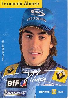 Fernando Alonso  Formel 1  Renault  Auto Motorsport  Autogrammkarte Druck signiert 