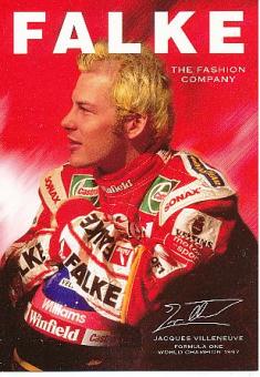 Jacques Villeneuve  Formel 1   Auto Motorsport  Autogrammkarte Druck signiert 