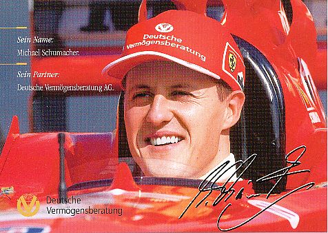 Michael Schumacher  Formel 1   Auto Motorsport  Autogrammkarte Druck signiert 