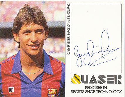 Gary Lineker  FC Barcelona  Fußball Autogrammkarte original signiert 