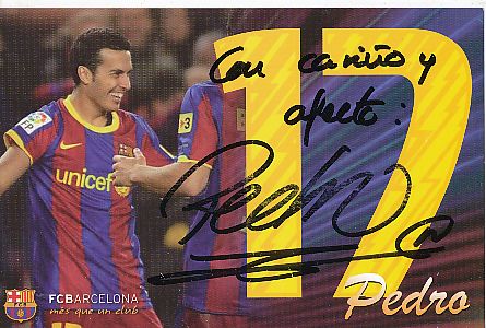 Pedro Rodriguez  FC Barcelona  Fußball Autogrammkarte original signiert 