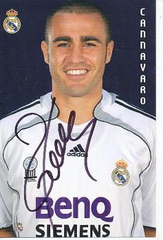 Fabio Cannavaro   Real Madrid  Fußball Autogrammkarte original signiert 