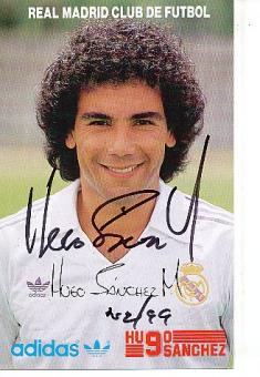 Hugo Sanchez   Real Madrid  Fußball Autogrammkarte original signiert 
