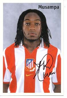 Kizito Musampa   Atletico Madrid  Fußball Autogrammkarte original signiert 