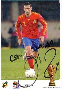 Alvaro Arbeloa Weltmeister WM 2010 Spanien  Fußball Autogrammkarte original signiert 
