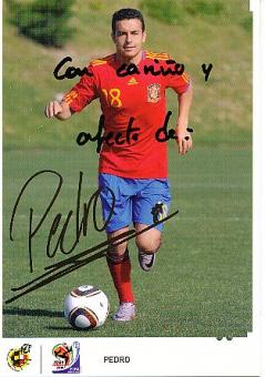 Pedro  Weltmeister WM 2010 Spanien  Fußball Autogrammkarte original signiert 