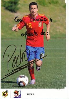 Pedro  Weltmeister WM 2010 Spanien  Fußball Autogrammkarte original signiert 