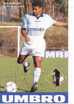 Mazinho  Celta Vigo Welmeister Brasilien WM 1994  Fußball Autogrammkarte original signiert 