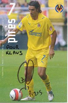 Robert Pires   FC Villarreal  Fußball Autogrammkarte original signiert 