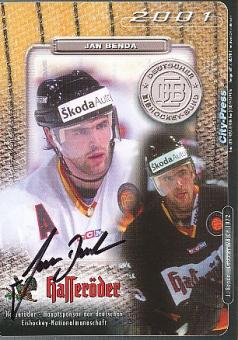 Jan Benda  DEB Nationalteam Eishockey  Autogrammkarte  original signiert 