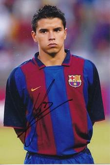 Javier Saviola  FC Barcelona  Fußball Autogramm Foto original signiert 