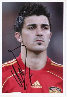 David Villa  Spanien Weltmeister WM 2010  Fußball Autogramm Foto original signiert 