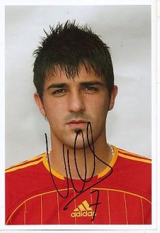David Villa  Spanien Weltmeister WM 2010  Fußball Autogramm Foto original signiert 