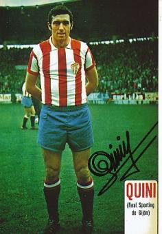 Quini † 2018  Real Sporting Gijon  Fußball Autogramm Foto original signiert 