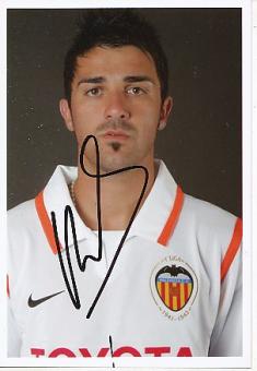 David Villa  FC Valencia  Fußball Autogramm Foto original signiert 