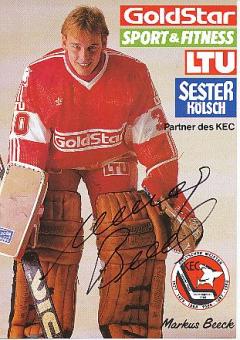 Markus Beeck   KEC  Kölner EC   Eishockey Autogrammkarte  original signiertr 
