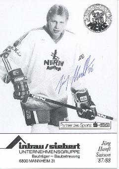 Jörg Hanft  1987/88  Mannheimer ERC   Eishockey Autogrammkarte  original signiert 
