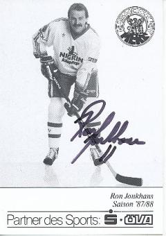 Ron Jonkhans  1987/88  Mannheimer ERC   Eishockey Autogrammkarte  original signiert 