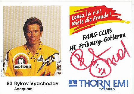 Vyacheslav Bykov  HC Fribourg-Gotteron Eishockey Autogrammkarte  original signiert 