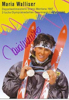 Maria Walliser  Schweiz  Ski Alpin  Autogrammkarte original signiert 