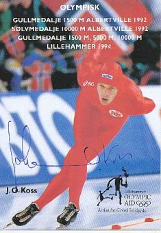 Johann Olav Koss  Norwegen Eisschnellauf  Autogrammkarte original signiert 