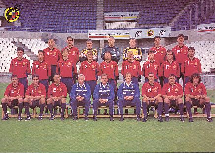 Spanien  WM 1998  Fußball  Mannschaftskarte nicht signiert 