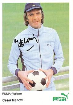 Cesar Luis Menotti  Trainer  Argentinien Weltmeister WM 1978   Fußball Autogrammkarte original signiert 
