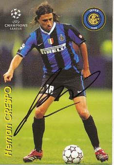 Hernan Crespo  Inter Mailand   Fußball Autogrammkarte original signiert 