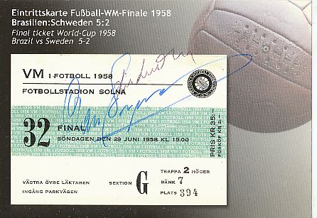 Nils Liedholm † 2007  Schweden WM 1958 Fußball Autogrammkarte original signiert 