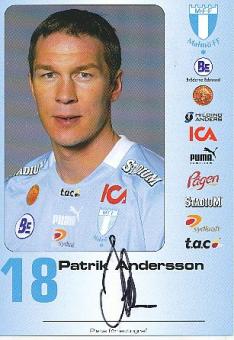 Patrik Andersson  Malmö FF  Schweden  Fußball Autogrammkarte original signiert 
