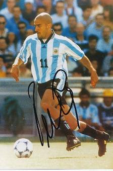 Juan Veron  Argentinien WM 1998  Fußball  Autogramm Foto  original signiert 