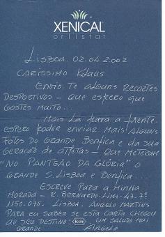 Angelo Martins † 2020  Benfica Lissabon + Portugal  Fußball Autogramm Blatt original signiert 