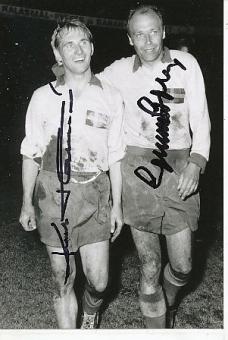 Gunnar Gren † 1991  &  Kurt Hamrin  Schweden  WM 1958  Fußball Autogramm Foto original signiert 