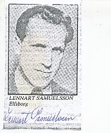 Lennart Samuelsson † 2012  Schweden WM 1950   Fußball  Autogramm Blatt original signiert 