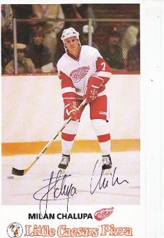 Milan Chalupa   Detroit Red Wings   Eishockey Autogrammkarte  original signiert 