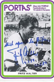 Fritz Walter † 2004  DFB Weltmeister WM 1954  Fußball Autogrammkarte  original signiert 