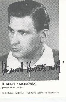 Heinrich Kwiatkowski † 2008  DFB Weltmeister WM 1954  Fußball Autogrammkarte  original signiert 