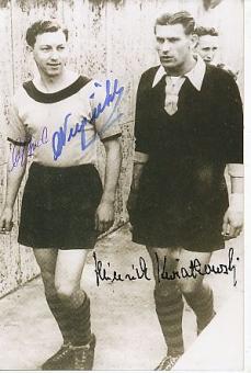 Alfred Niepieklo † 2014  Borussia Dortmund  &  Heinrich Kwiatkowski † 2008  DFB Weltmeister WM 1954  Fußball  Autogramm Foto original signiert 