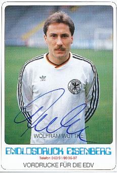 Wolfram Wuttke  † 2015  DFB  Fußball Sponsoren Autogrammkarte  original signiert 