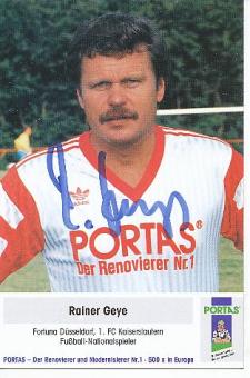 Rainer Geye † 2002  DFB   Portas  Fußball Autogrammkarte  original signiert 
