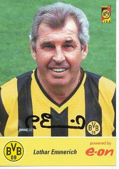 Lothar Emmerich † 2003  BVB Borussia Dortmund  Fußball Autogrammkarte original signiert 