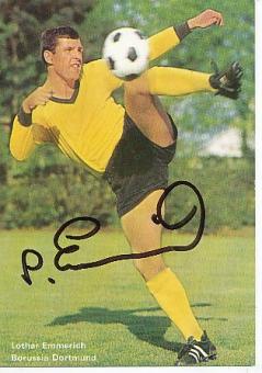 Lothar Emmerich † 2003  Aral  BVB Borussia Dortmund  Fußball Autogrammkarte original signiert 