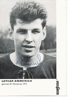 Lothar Emmerich † 2003  BVB Borussia Dortmund  Fußball Autogrammkarte original signiert 