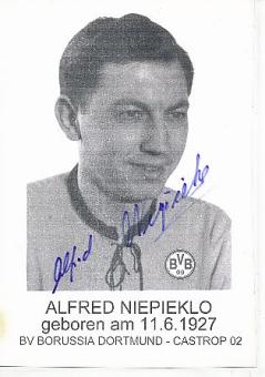 Alfred Niepieklo † 2014  BVB Borussia Dortmund  Fußball Autogrammkarte original signiert 