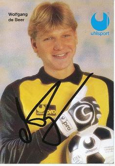 Wolfgang de Beer  Uhlsport BVB Borussia Dortmund  Fußball Autogrammkarte original signiert 