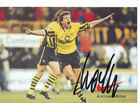 Andreas Möller  Nike  BVB Borussia Dortmund  Fußball Autogrammkarte original signiert 