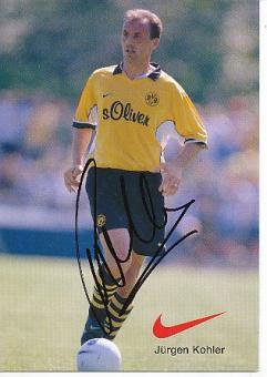 Jürgen Kohler  Nike 1998  BVB Borussia Dortmund  Fußball Autogrammkarte original signiert 