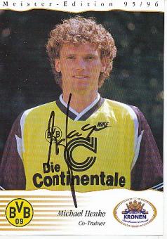 Michael Henke  1995/1996 Meister Edition  BVB Borussia Dortmund  Fußball Autogrammkarte original signiert 